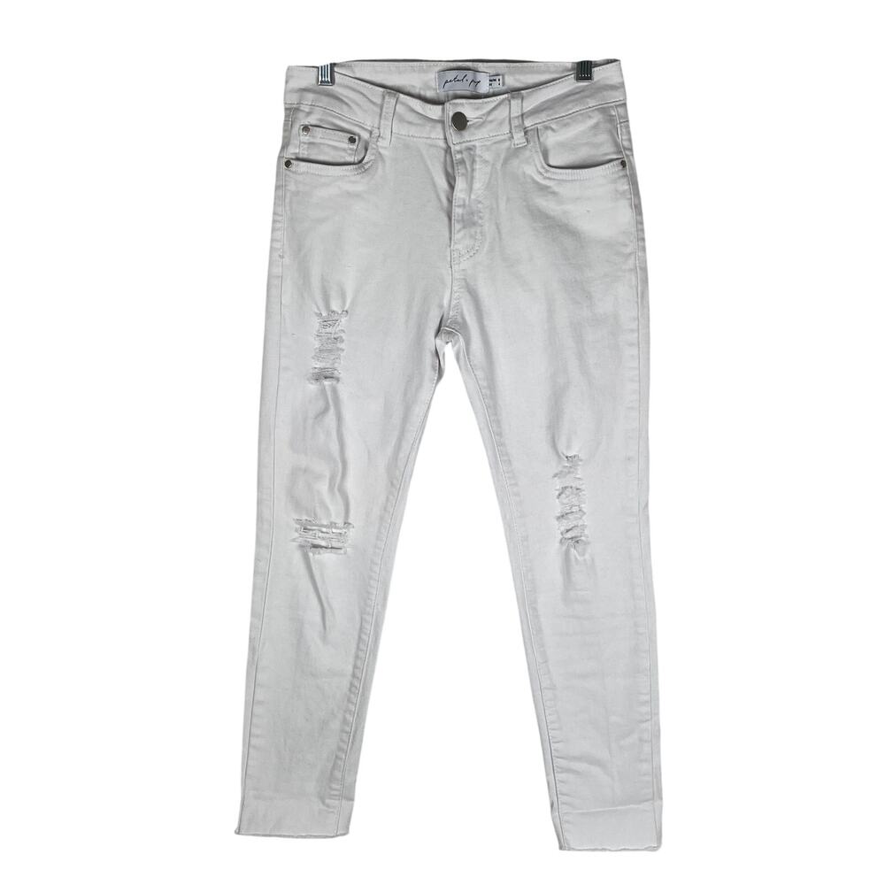 Petal + Pup Ripped Cropped Skinny Jeans Womens 4 Gray Grunge Streetwear Edgy Y2K